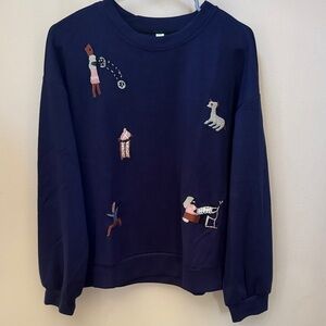NWT Embroidered Graphic Sweatshirt
